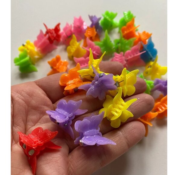 Mini 1990s Butterfly Clips Barettes Colorful 90s Girls Hair Accessories Cute - Picture 2 of 3